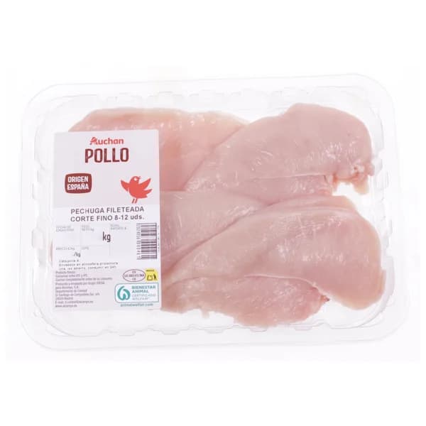 AUCHAN Pechuga fileteada corte fino. Producto Alcampo - 1 ud - Imagen del producto en Findit