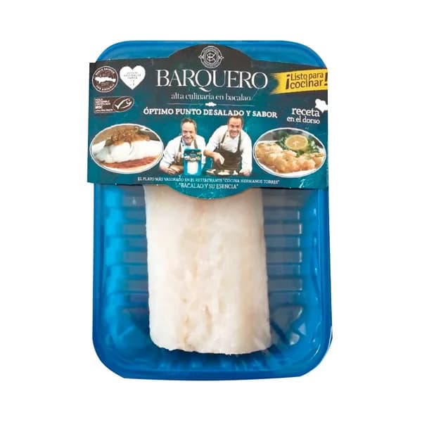 EL BARQUERO Lomos de bacalao desalado de pesca sostenible certificada (MSC) 350 g. - 0.35 kg - Imagen del producto en Findit