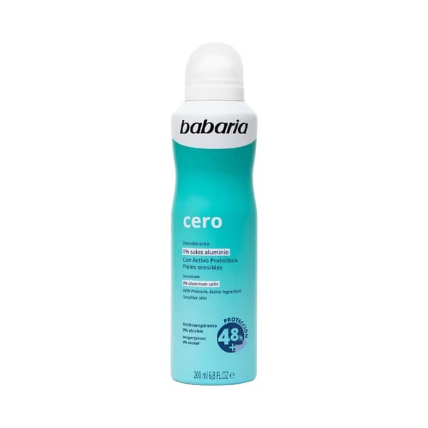 BABARIA Desodorante en spray para mujer con acción antitranspirante hasta 48 horas, para pieles sensibles BABARIA Cero 200 ml. - 0.2 l - Imagen del producto en Findit