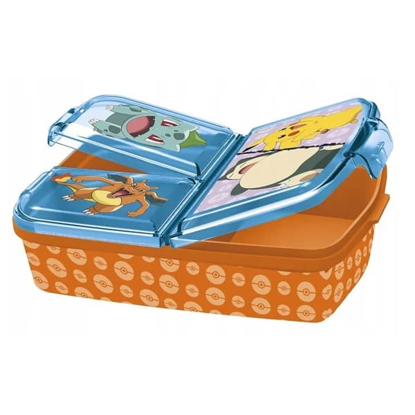 Sandwichera infantil múltiple con 3 compartimentos, diseño Pokemon, STOR. - 1 ud - Imagen del producto en Findit