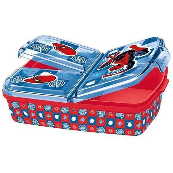 Sandwichera infantil múltiple con 3 compartimentos, diseño de Spiderman, STOR. - 1 ud - Imagen del producto en Findit