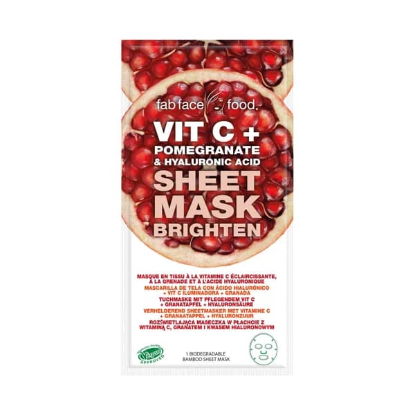 7TH HEAVEN Mascarilla facial de tela con ácido Hialurónico, vitamina C iluminadora y granada. - 1 ud - Imagen del producto en Findit