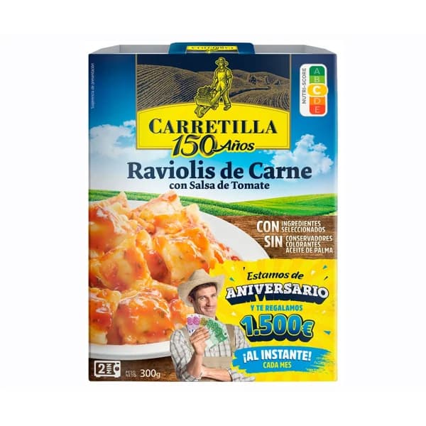 CARRETILLA Raviolis de carne especial para microondas 350 g. - 0.3 kg - Imagen del producto en Findit