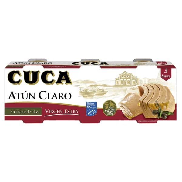 CUCA Atún claro en aceite de oliva virgen extra pack 3 uds. x 67 g. - 0.2 kg - Imagen del producto en Findit