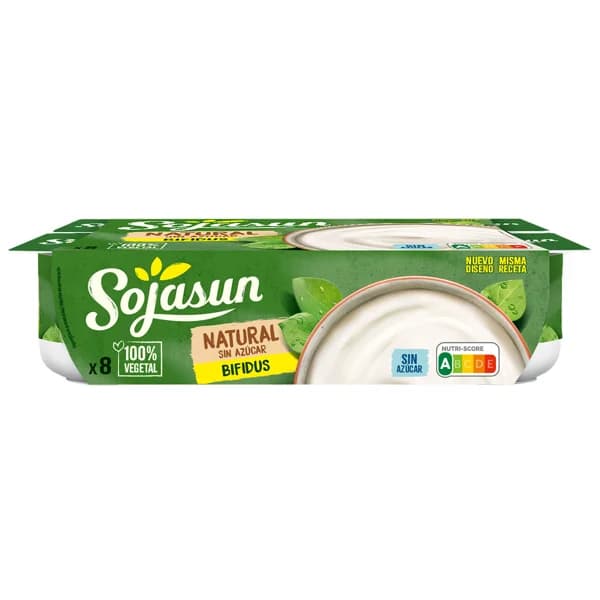SOJASUN Especialidad de soja con bífidus, sin azúcar y con sabor natural 8 x 100 g. - 0.8 kg - Imagen del producto en Findit