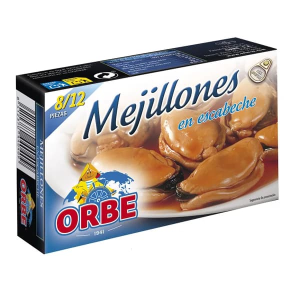 ORBE Mejillones en escabeche lata de 69 g. - 0.07 kg - Imagen del producto en Findit