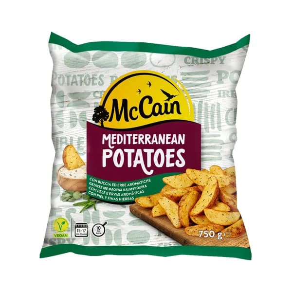 McCAIN Patatas cortadas en gajos con piel y finas hierbas, prefritas y congeladas McCAIN Mediterranean 750 g. - 0.75 kg - Imagen del producto en Findit