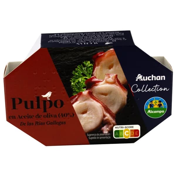 PRODUCTO ALCAMPO Collection Pulpo de las rías gallegas en aceite de oliva 67 g. - 0.07 kg - Imagen del producto en Findit