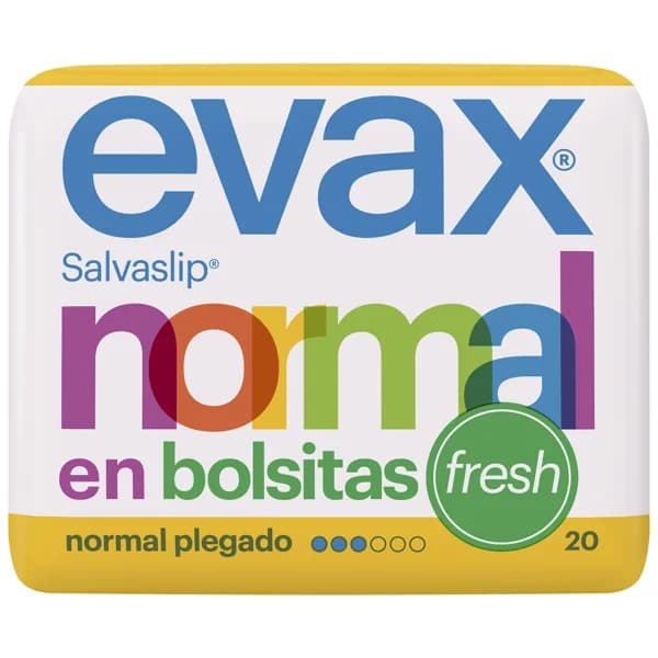 EVAX Salvaslips normal, perfumados, plegados y en bolsitas EVAX Fresh 20 uds. - 1 ud - Imagen del producto en Findit