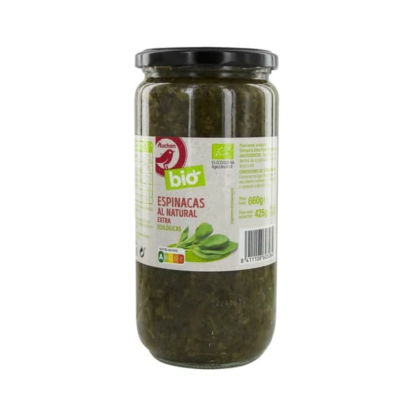 ALCAMPO ECOLÓGICO Espinacas al natural extra ALCAMPO ECOLÓGICO tarro de 425 g. - 0.43 kg - Imagen del producto en Findit