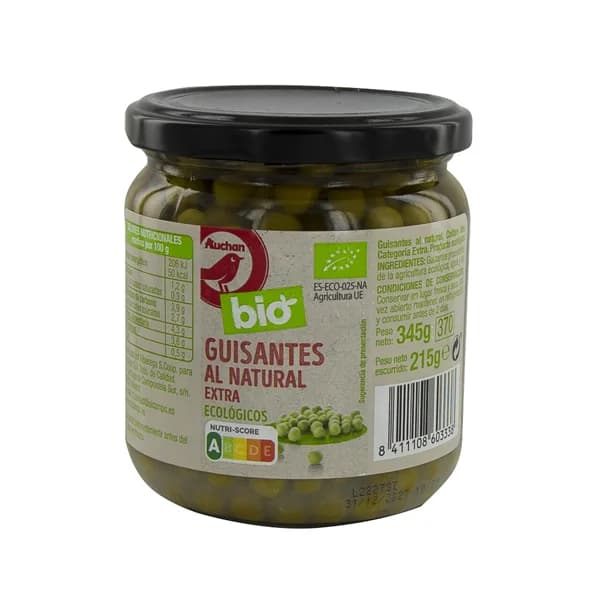 ALCAMPO ECOLÓGICO Guisantes al Natural ALCAMPO ECOLÓGICO Frasco de 215 g. - 0.21 kg - Imagen del producto en Findit