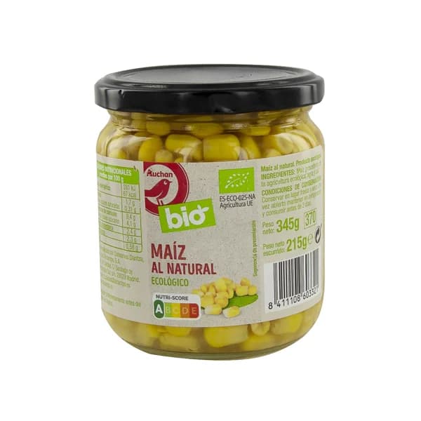 ALCAMPO ECOLÓGICO Maíz dulce al natural ALCAMPO ECOLÓGICO tarro de 215 g. - 0.22 kg - Imagen del producto en Findit