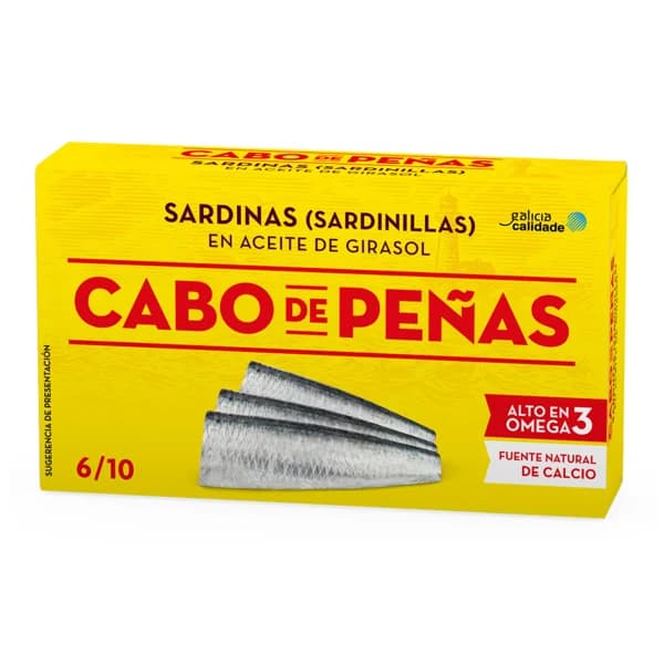 Sardinillas en aceite de girasol CABO DE PEÑAS lata de 60 g. - 0.06 kg - Imagen del producto en Findit