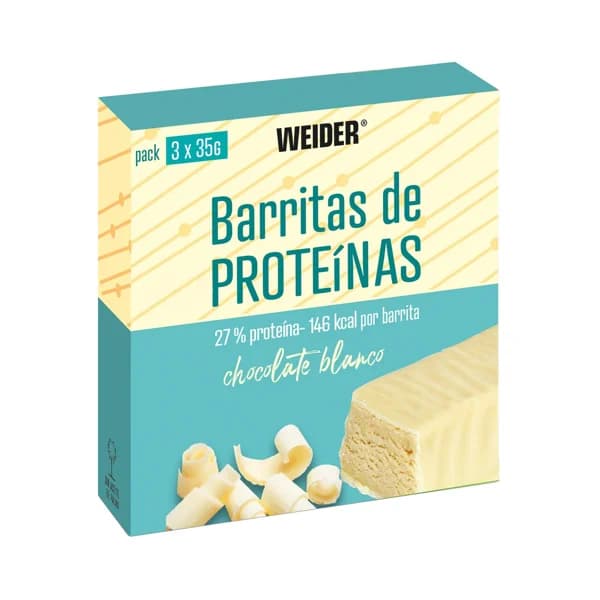 WEIDER Barritas chocolate blanco WEIDER 3 uds. x .35 g. - 0.11 kg - Imagen del producto en Findit