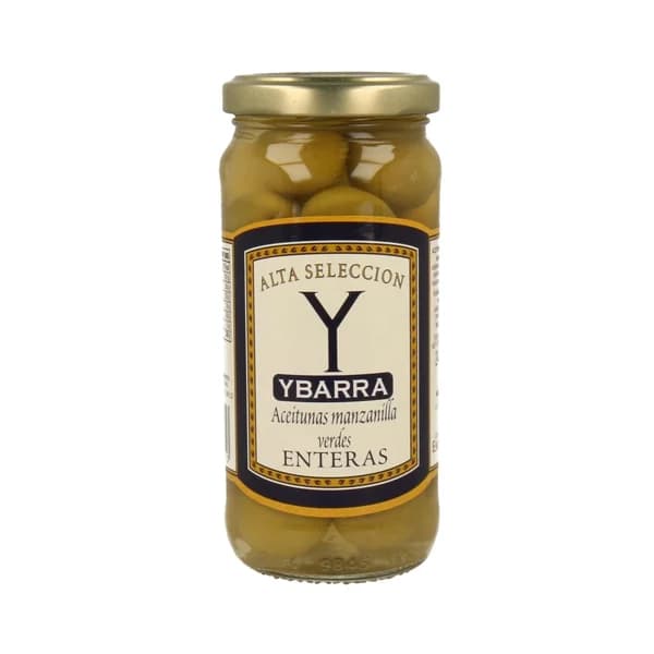 YBARRA Aceitunas verdes manzanilla enteras con hueso YBARRA frasco de 120 g. - 0.12 kg - Imagen del producto en Findit
