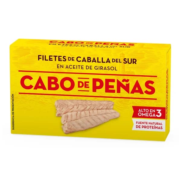 CABO DE PEÑAS Caballa del sur en aceite de girasol en filetes lata de 53 g. - 0.05 kg - Imagen del producto en Findit