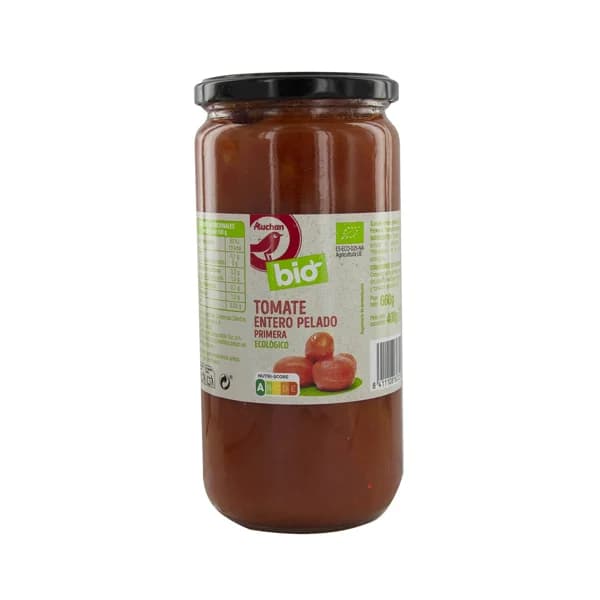 ALCAMPO ECOLÓGICO Tomate entero pelado al natural ALCAMPO ECOLÓGICO tarro de 400 g. - 0.4 kg - Imagen del producto en Findit