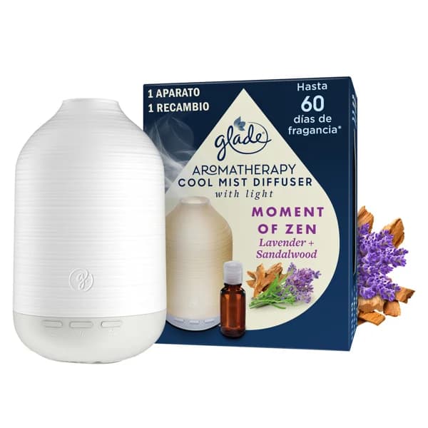 GLADE Difusor aparato Moment of Zen (lavanda + sándalo) GLADE AROMATHERAPY 17,4 ml. - 1 ud - Imagen del producto en Findit