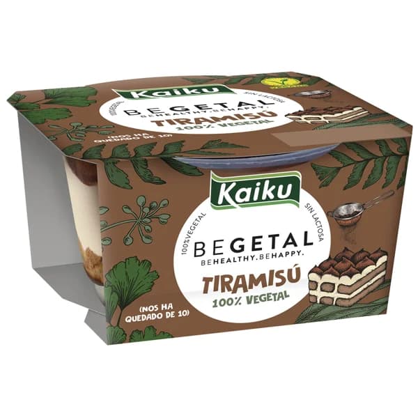 KAIKU Tiramisú 100% vegetal a base de crema de arroz, bizcocho, café y cacao Begetal 90 g. - 0.1 kg - Imagen del producto en Findit