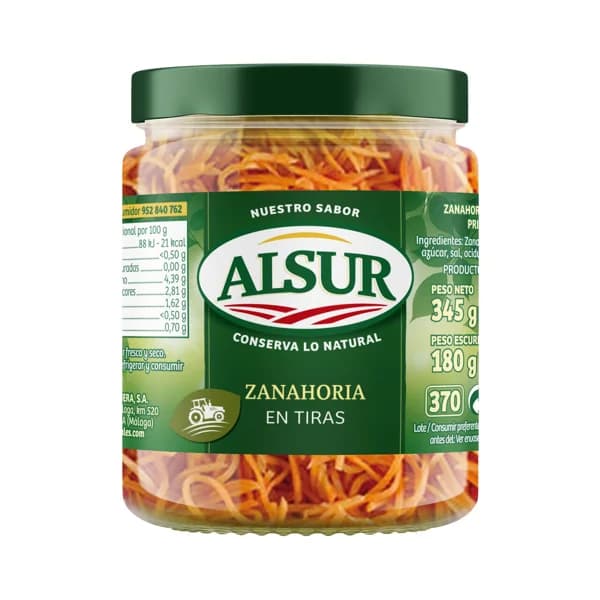ALSUR Zanahoria rallada 180 g. - 0.18 kg - Imagen del producto en Findit