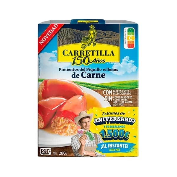 CARRETILLA Pimientos rellenos de carne 280 g. - 0.28 kg - Imagen del producto en Findit