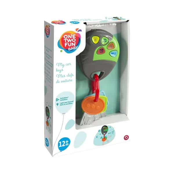 Sonajero llaves de coche con llavero, alarma y sonidos ONE TWO FUN ALCAMPO. - 1 ud - Imagen del producto en Findit