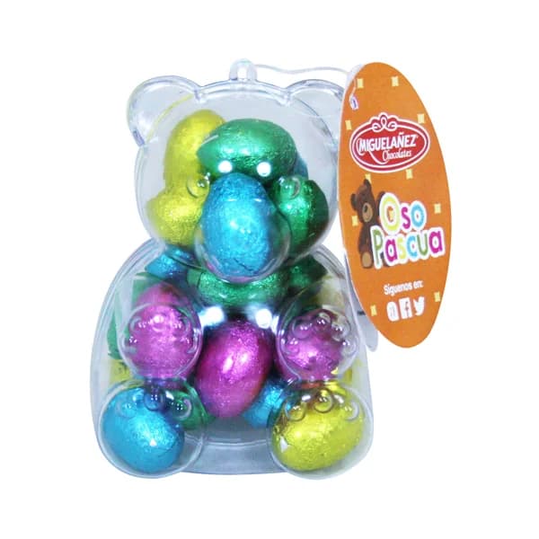MIGUELAÑEZ Oso de pascua relleno de huevos de chocolate con leche 155 g. - 0.16 kg - Imagen del producto en Findit