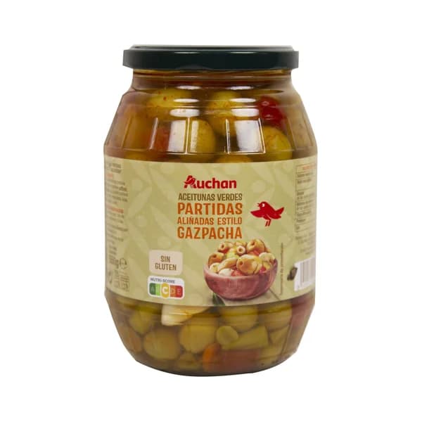 PRODUCTO ALCAMPO Aceitunas verdes partidas aliñadas estilo gazpacha PRODUCTO ALCAMPO 550 g. - 0.55 kg - Imagen del producto en Findit