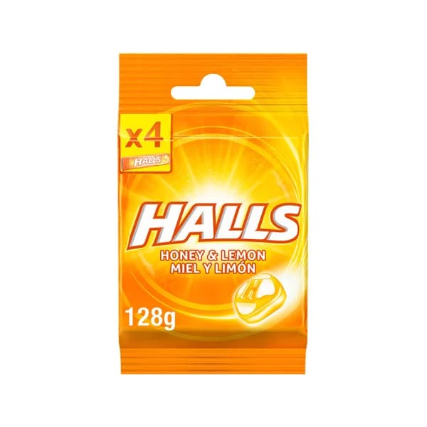 HALLS Caramelos con miel y limón, sin azúcares añadidos, 4 uds. HALLS 128 g. - 0.13 kg - Imagen del producto en Findit
