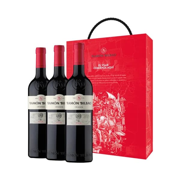 RAMÓN BILBAO  Estuche de 3 botella de vino tinto crianza con D.O. Ca. Rioja. - 1 ud - Imagen del producto en Findit
