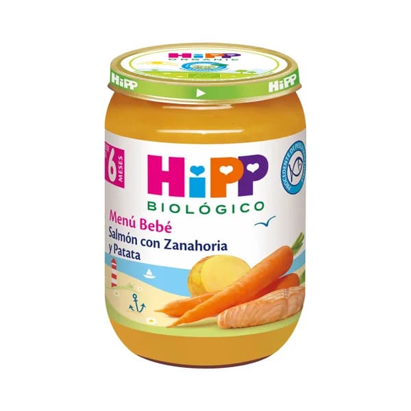 HIPP Biológico Tarrtio de salmón con zanahoria y patata ecológicas, a partir de 6 meses 190 g. - 0.19 kg - Imagen del producto en Findit