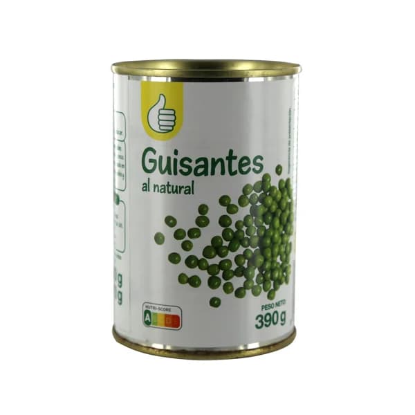 PRODUCTO ECONÓMICO ALCAMPO Guisantes medianos al natural lata de 250 g. - 0.25 kg - Imagen del producto en Findit