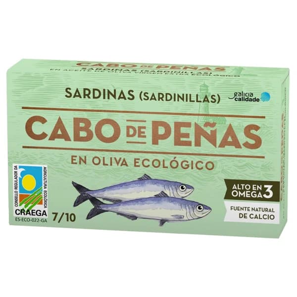 CABO DE PEÑAS Sardinilla en aceite de oliva ecológico 60 g. - 0.06 kg - Imagen del producto en Findit