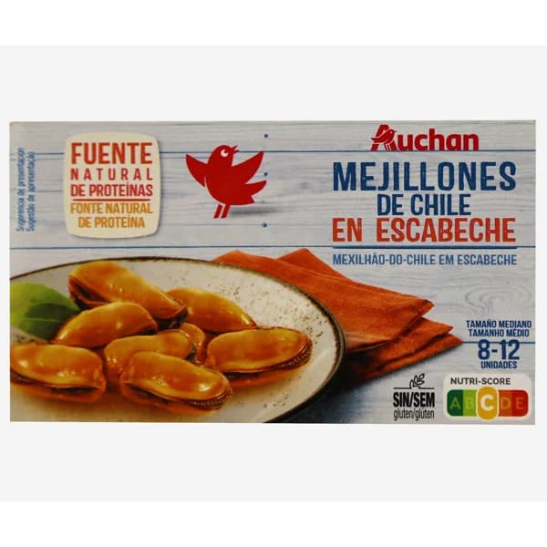 PRODUCTO ALCAMPO Mejillones escabeche con aceite de girasol lata de 69 g. - 0.07 kg - Imagen del producto en Findit