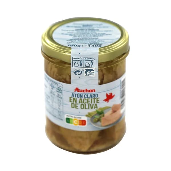 PRODUCTO ALCAMPO Atún claro en aceite de oliva frasco de 140 g. - 0.14 kg - Imagen del producto en Findit