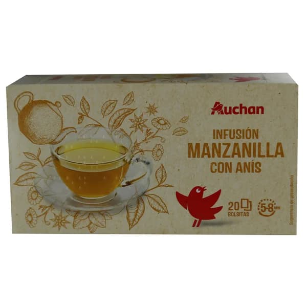 PRODUCTO ALCAMPO Manzanilla con anís 20 uds. 27 g. - 1 ud - Imagen del producto en Findit