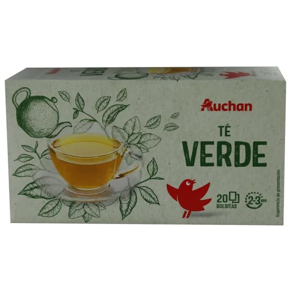 PRODUCTO ALCAMPO Té verde 100% natural en bolsitas 20 uds.36 g. - 1 ud - Imagen del producto en Findit