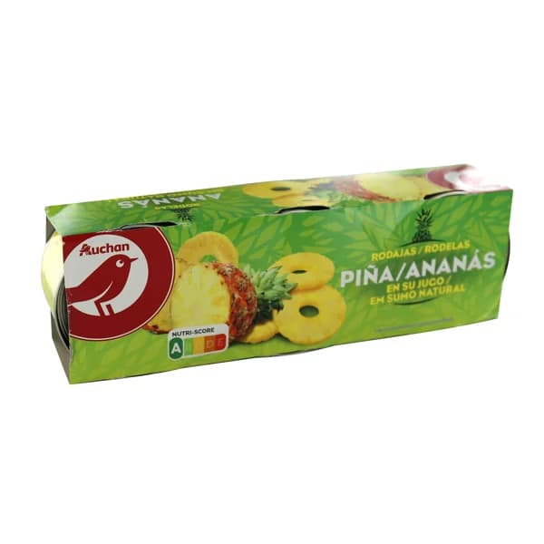 PRODUCTO ALCAMPO Piña en su jugo pack 3 uds. x 136 g. - 0.41 kg - Imagen del producto en Findit