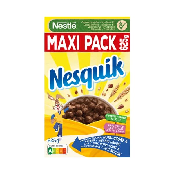 NESTLÉ de NESQUIK Cereales integrales cubiertos de chocolate 625 g. - 0.63 kg - Imagen del producto en Findit