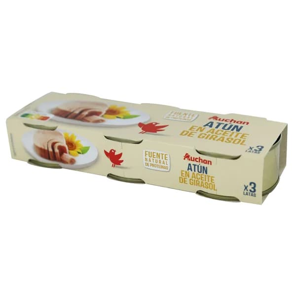 PRODUCTO ALCAMPO Atún en aceite de girasol pack 3 uds. x 52 g. - 0.16 kg - Imagen del producto en Findit