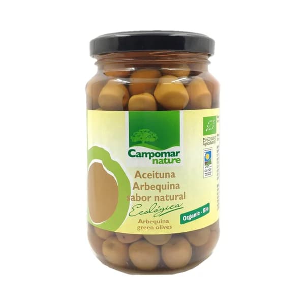 CAMPOMAR NATURE Aceituna Arbequina verdes enteras de cultivo ecológico bote 200 g. - 0.2 kg - Imagen del producto en Findit