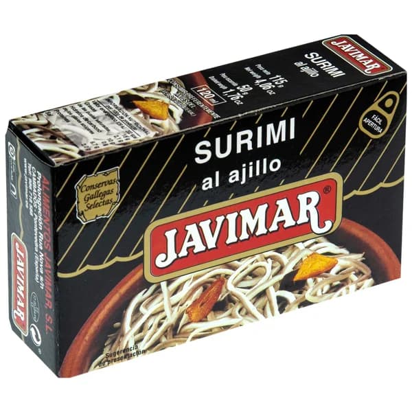 JAVIMAR Sucedáneo de angulas al ajillo lata de 50 g. - 0.05 kg - Imagen del producto en Findit
