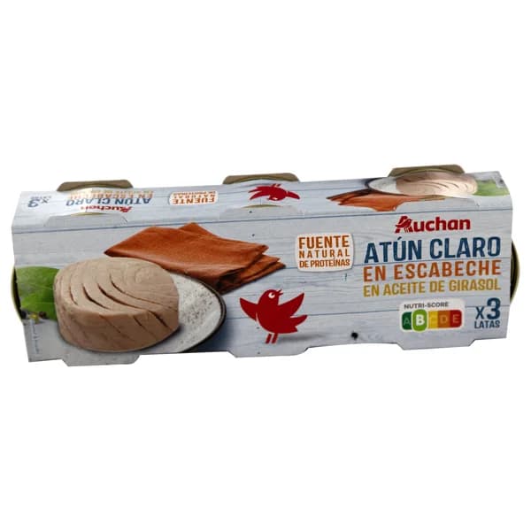 PRODUCTO ALCAMPO Atún claro en escabeche en aceite de girasol 3 latas 52 g. - 0.16 kg - Imagen del producto en Findit