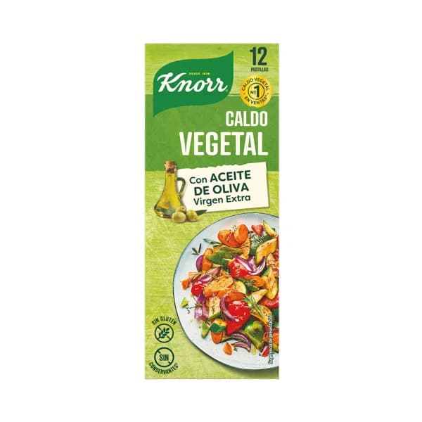 Caldo vegetal con aceite de oliva KNORR 12 uds. x 120 g. - 0.12 kg - Imagen del producto en Findit