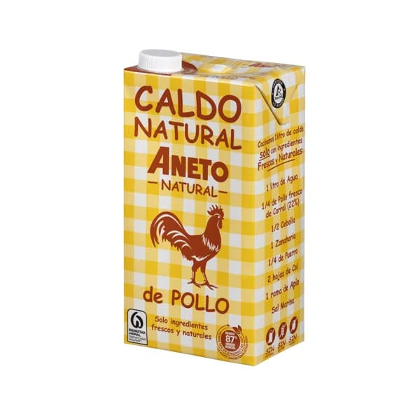 Caldo de pollo de corral con verduras natural ANETO brik de 1 l. - 1 l - Imagen del producto en Findit