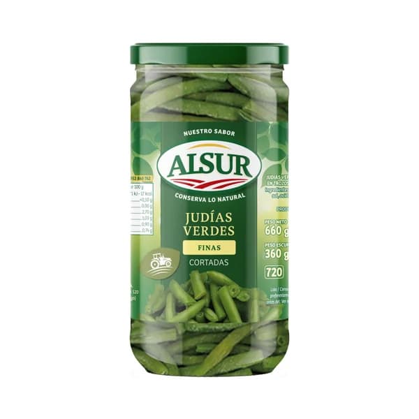 ALSUR Judias verdes finas cortadas en trozos pequeños 360 g. - 0.36 kg - Imagen del producto en Findit