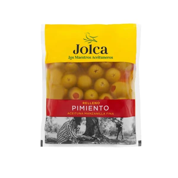 JOLCA Aceitunas verdes manzanilla rellenas de pimiento JOLCA bolsa de 90 g. - 0.09 kg - Imagen del producto en Findit