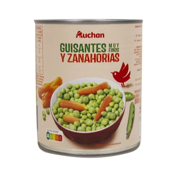 PRODUCTO ALCAMPO Guisantes muy finos, con zanahorias lata de 530 g. - 0.53 kg - Imagen del producto en Findit