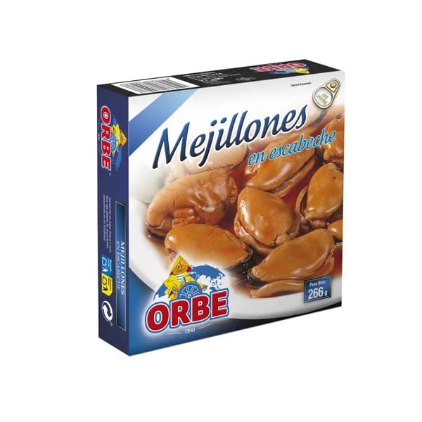 ORBE Mejillones escabeche lata de 160 g. - 0.13 kg - Imagen del producto en Findit