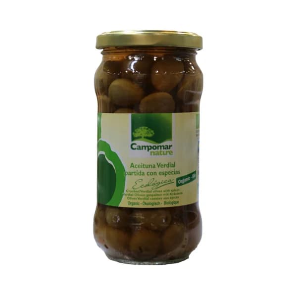 CAMPOMAR NATURE Aceituna Verdial ecológicas partida con especias 200 g. - 0.19 kg - Imagen del producto en Findit